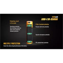 Fenix ARB-L18 18650 3500U Battery -Nitecore ARB L18 3500U 3