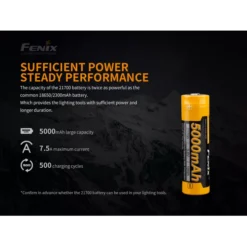 Fenix ARB-L21-5000 21700 Battery -Nitecore Fenix ARB L21 5000 2