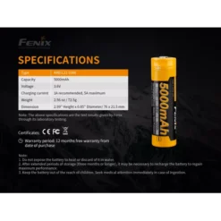 Fenix ARB-L21-5000 21700 Battery -Nitecore Fenix ARB L21 5000 6