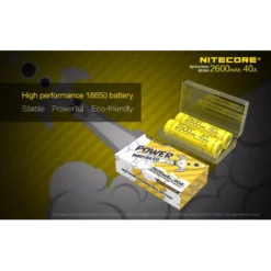 Nitecore Flat Top IMR 18650 Li-Mn Battery 2600mAh -Nitecore NC IMR18650 2600 40A 7