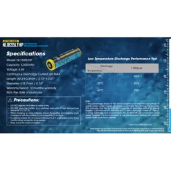 Nitecore NL1835LTHP Low Temperature 18650 3500mAh Li-ion Battery -Nitecore Nitecore NL1835LTHP 10