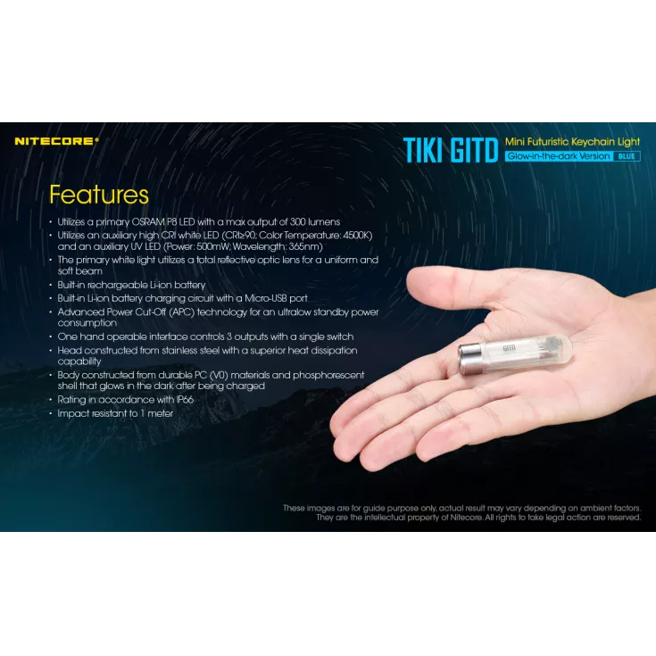 Nitecore TIKI GITD - Blue 14 Nitecore TIKI GITD - Blue - Image 12