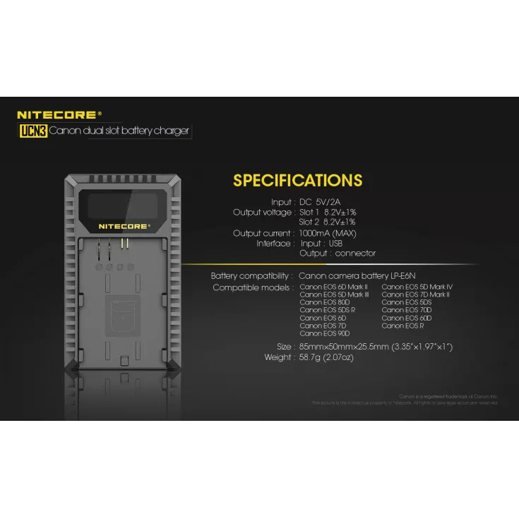 Nitecore UCN3 Canon Camera Charger 14 Nitecore UCN3 Canon Camera Charger - Image 12