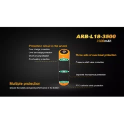 Fenix ARB-L18 18650 3500mAh Battery -Nitecore arb l18 3500 4
