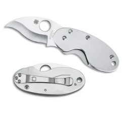 Spyderco Cricket - Stainless Handle & Plain Hawkbill Blade