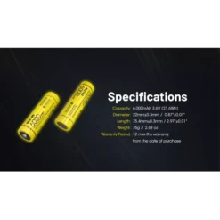 Nitecore 21700 NL2160 Li-ion Battery (6000mAh) -Nitecore nitecore nl2160 8