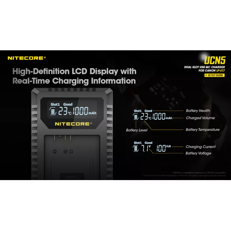 Nitecore UCN5 Canon Camera Charger 9 Nitecore UCN5 Canon Camera Charger - Image 8
