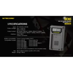Nitecore UCN5 Canon Camera Charger 24 Nitecore UCN5 Canon Camera Charger -Nitecore ucn5 12