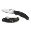 Spyderco UK Penknife - Black FRN Handle, Satin Drop Point Plain Edge -Nitecore uk penknife drop point