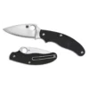Spyderco UK Penknife - Black FRN Handle, Satin Leaf Plain Edge -Nitecore uk penknife leaf